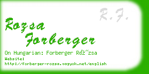 rozsa forberger business card